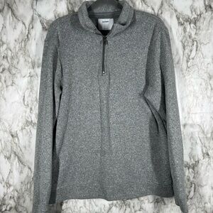OLD NAVY Light Heather Gray half zip Long Sleeve Sweater Tee Size Large
